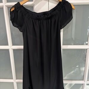 Express Black Gathered Fabric